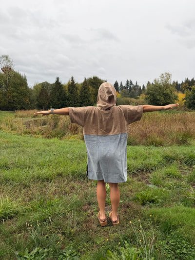 Brown/Grey Tuna Poncho