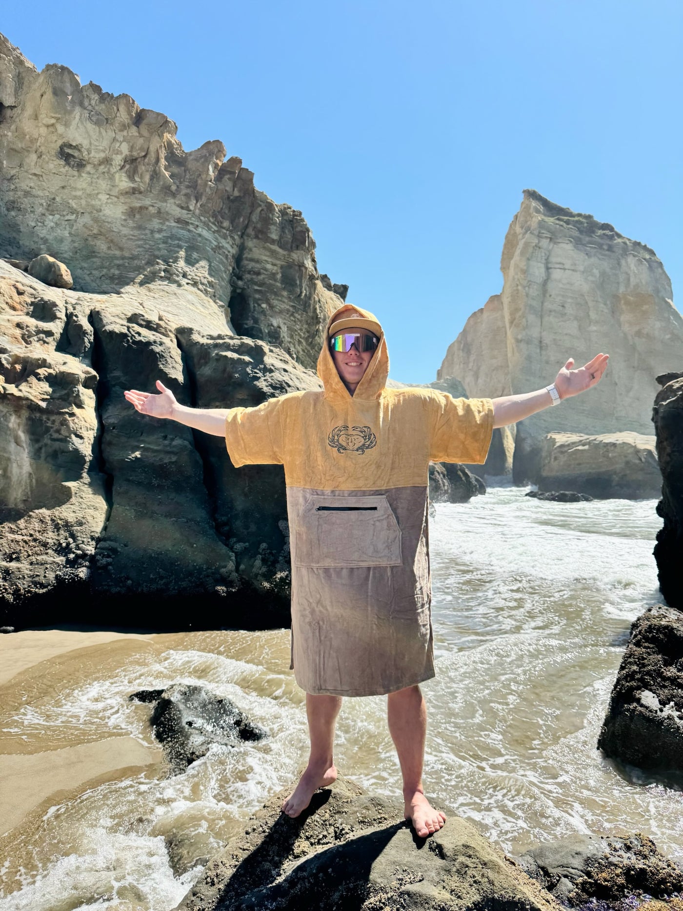Khaki/Brown Crab Poncho Towel
