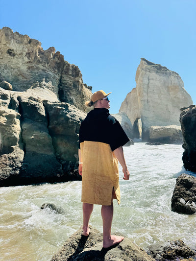 Black/Khaki Mask Poncho Towel