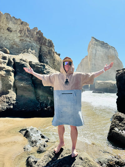 Brown/Blue Octo Poncho Towel