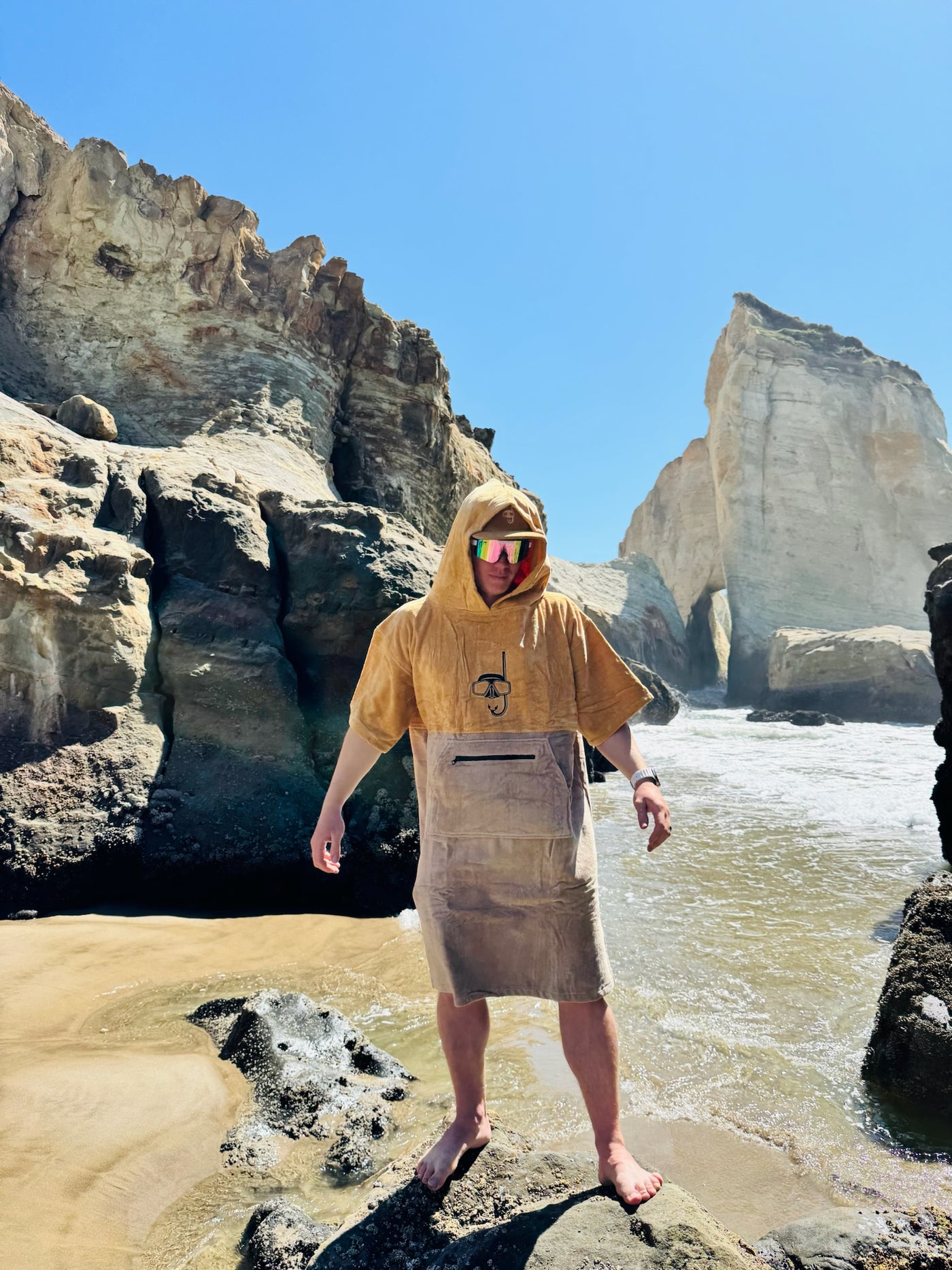 Khaki/Brown Mask Poncho Towel