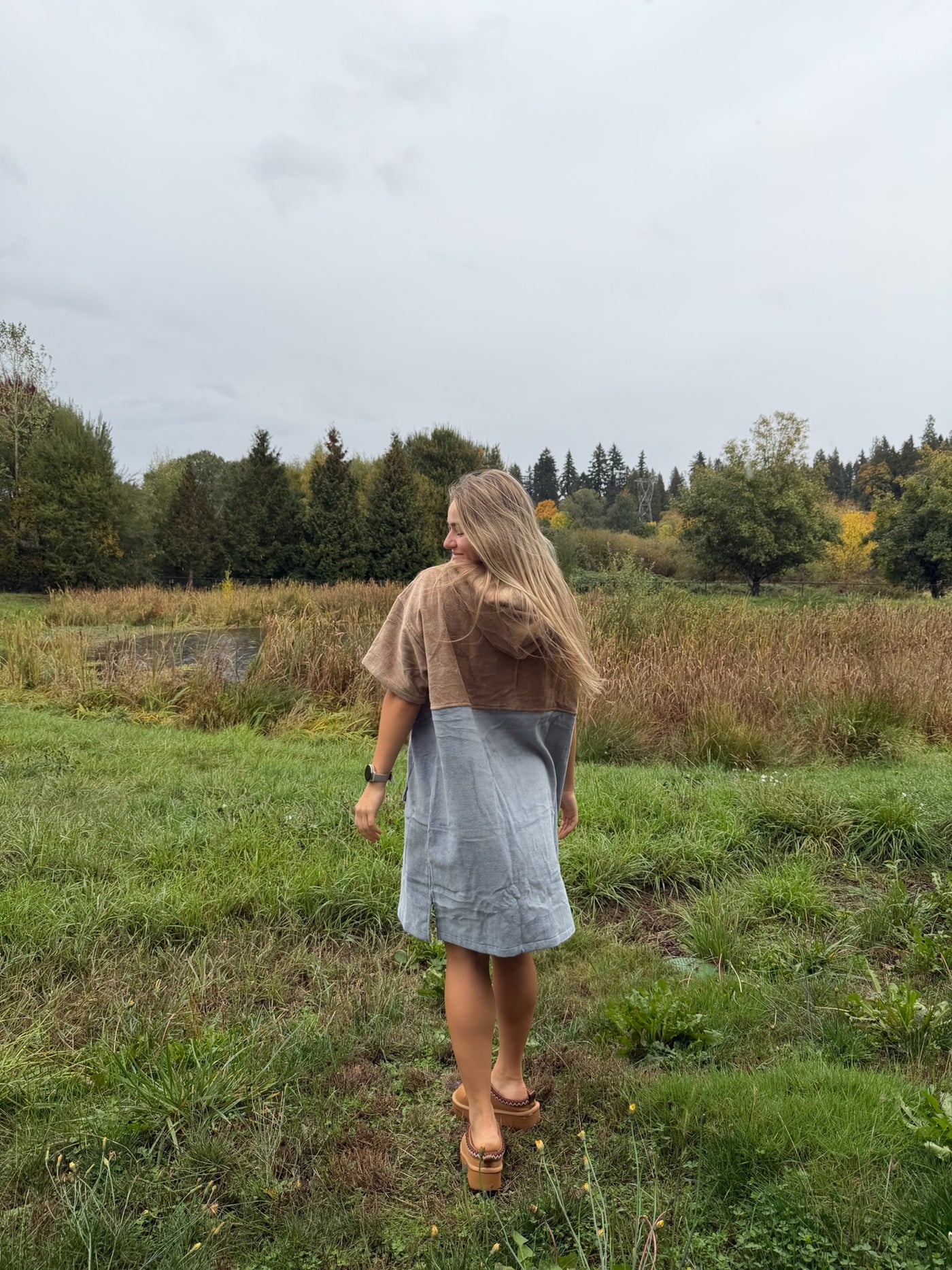 Brown/Grey Crab Poncho