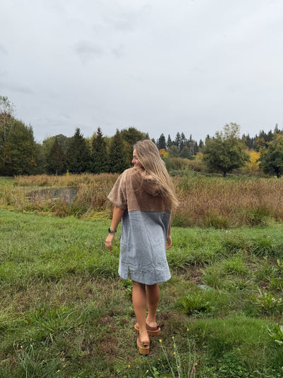 Brown/Grey Crab Poncho