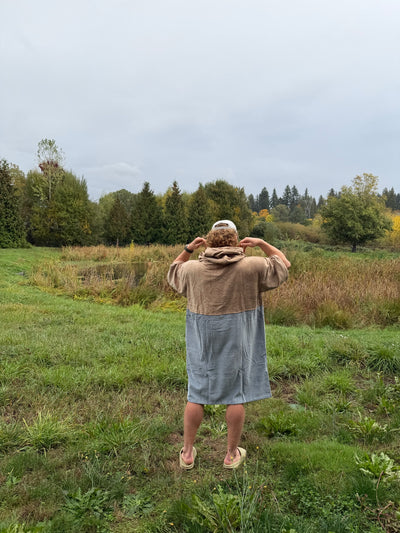 Brown/Grey Crab Poncho