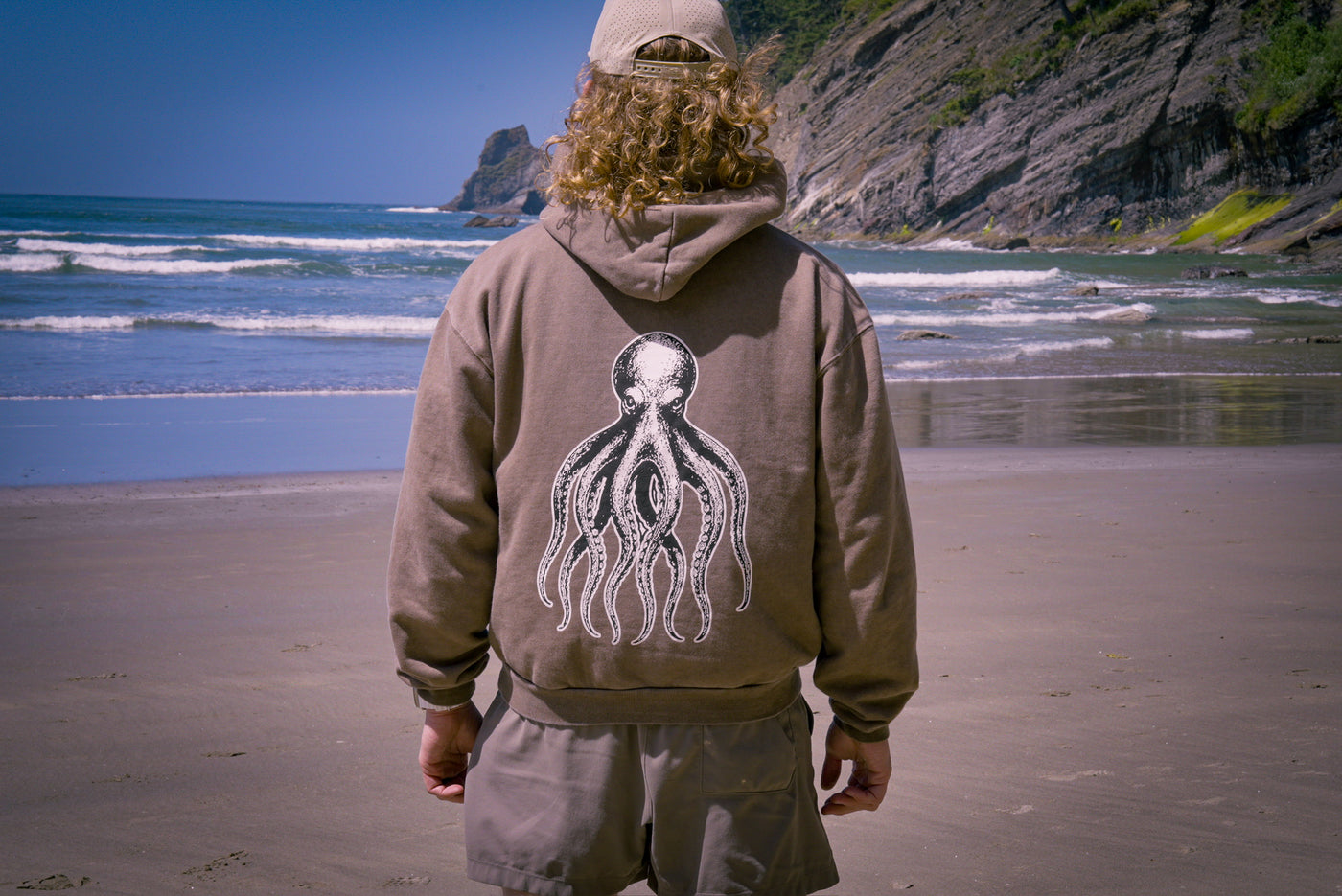 Brown Octo Hoodie - Box Cut