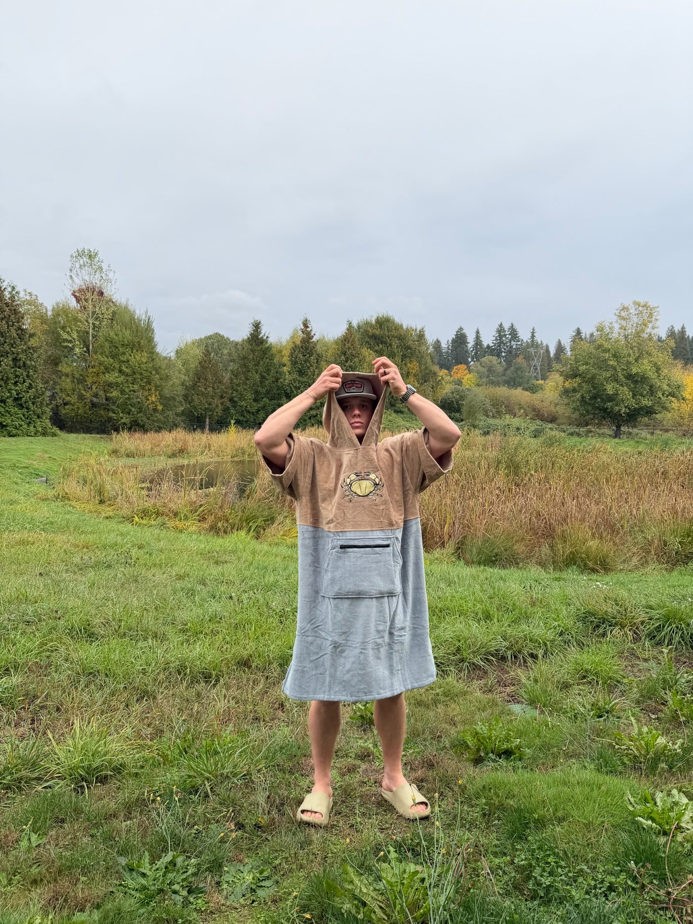 Brown/Grey Crab Poncho