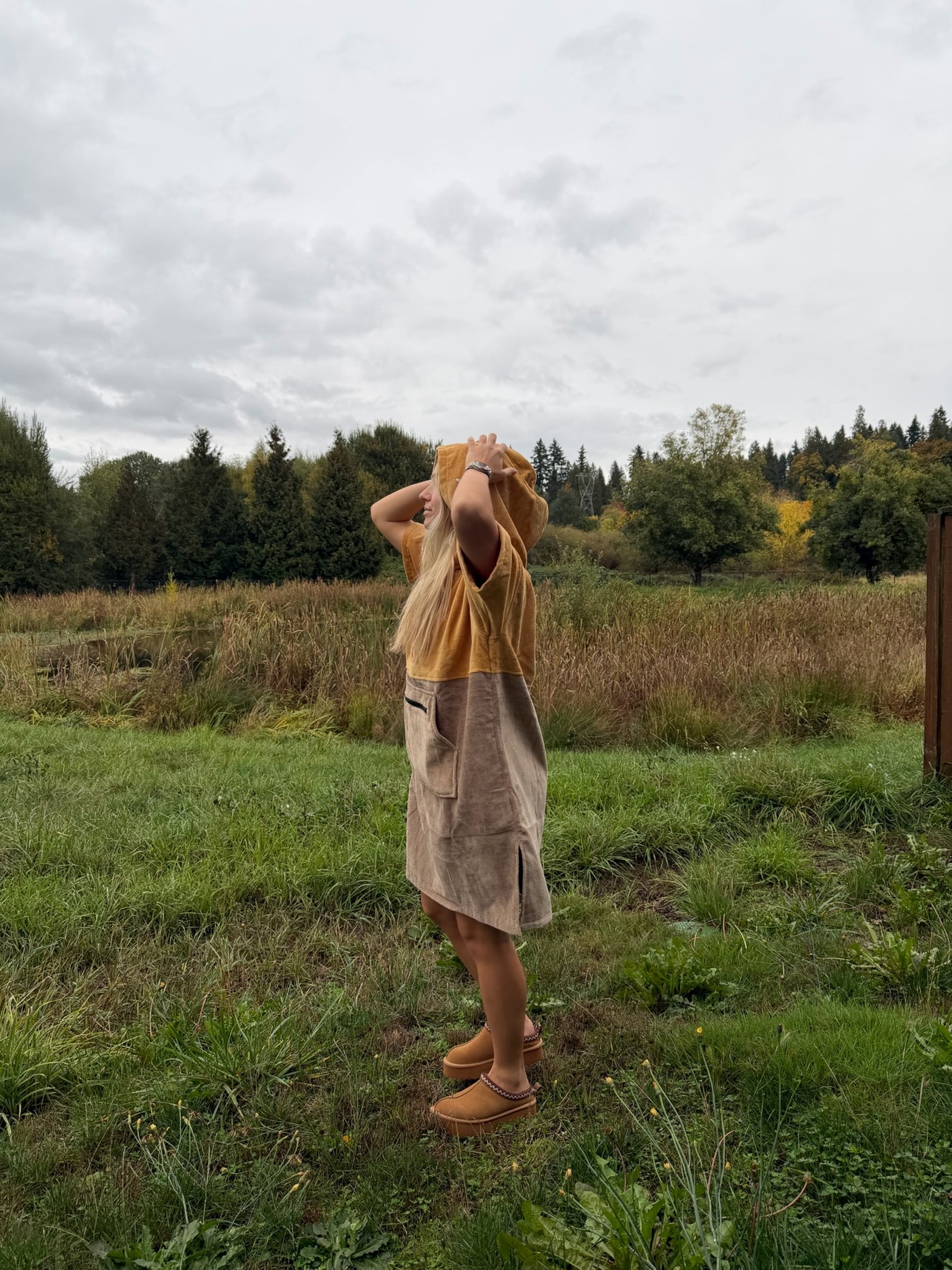 Khaki/Brown Octo Poncho