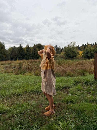 Khaki/Brown Octo Poncho