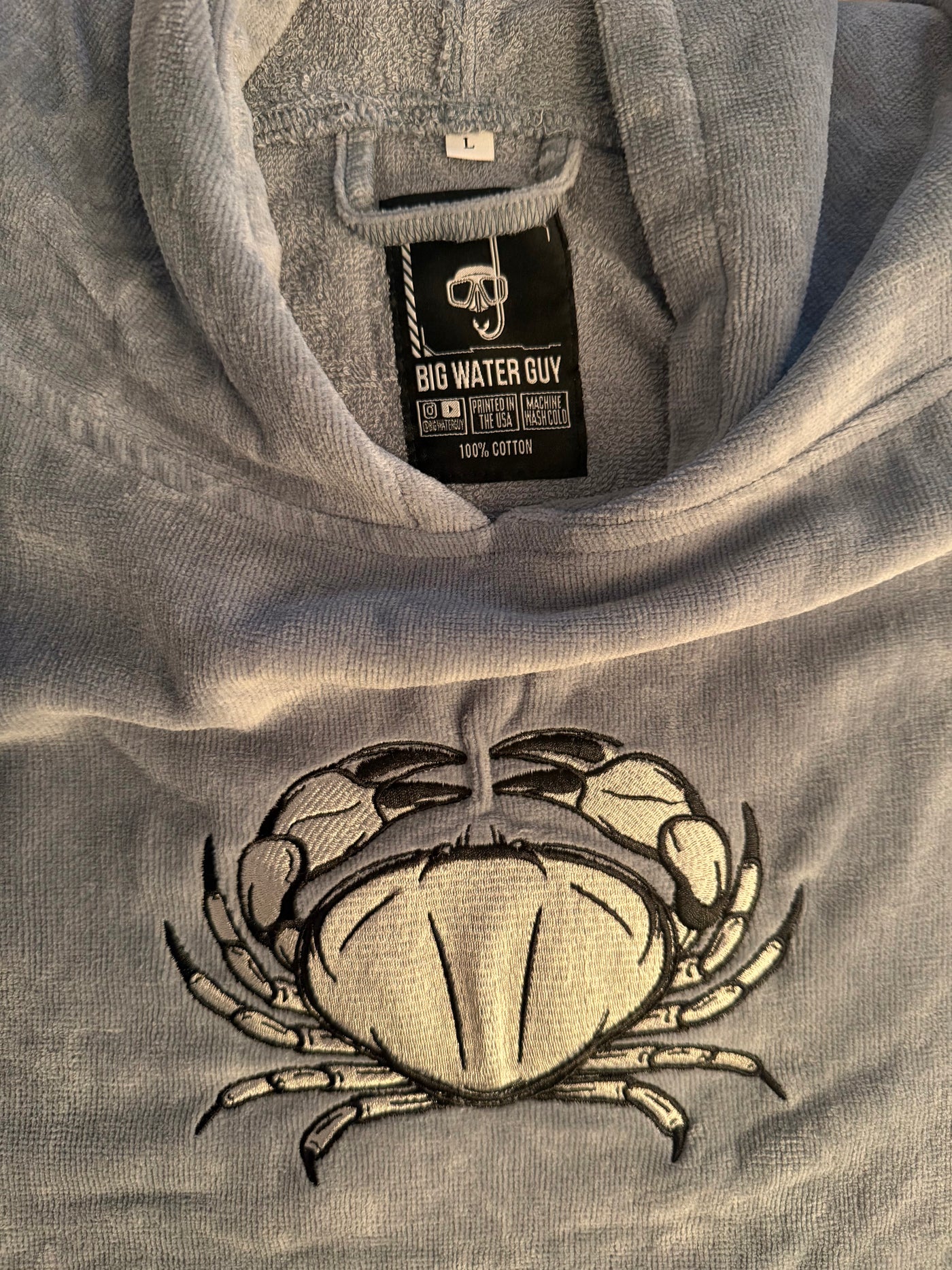 Grey/Baby Blue Crab Poncho