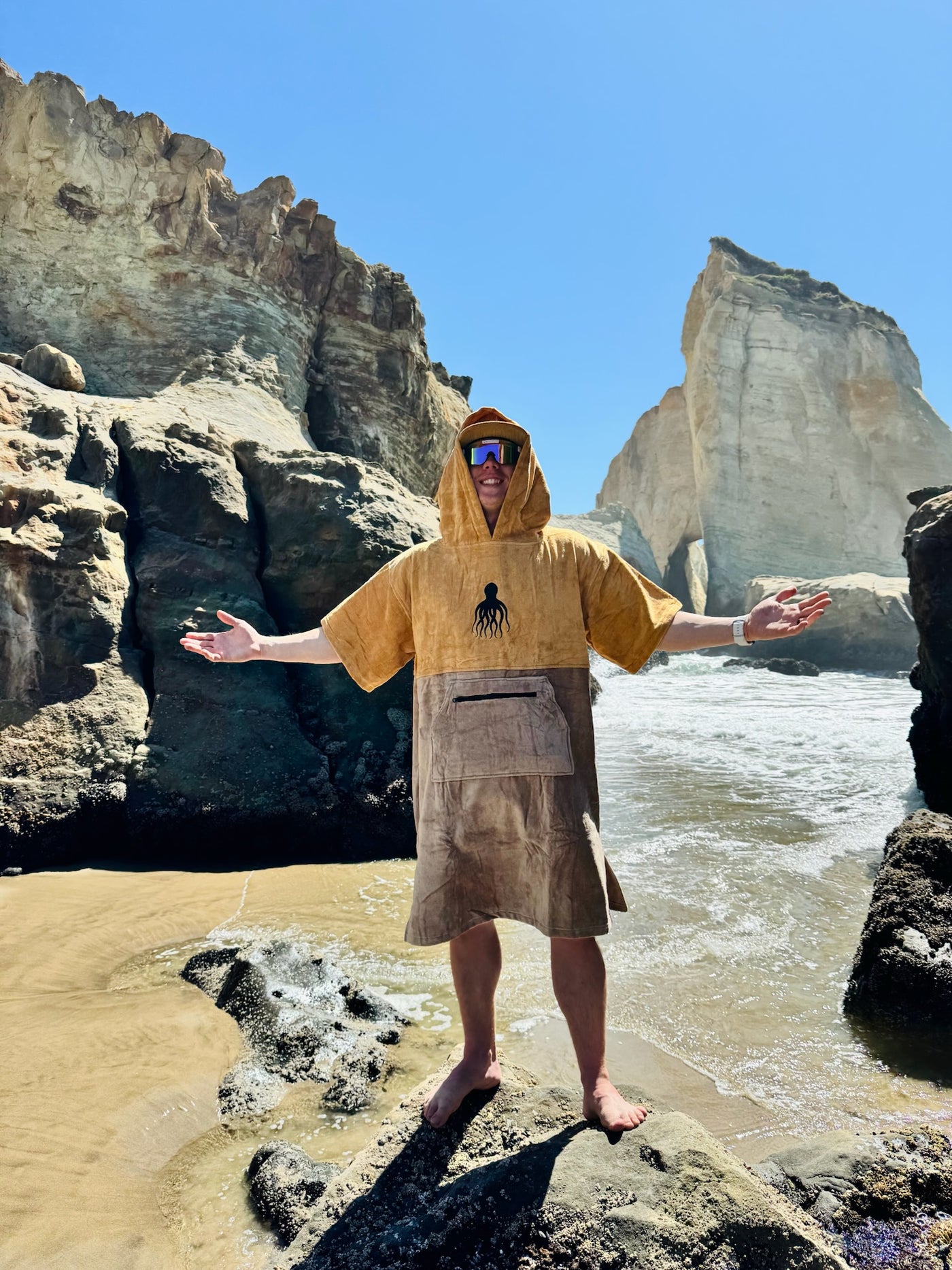 Khaki/Brown Octo Poncho