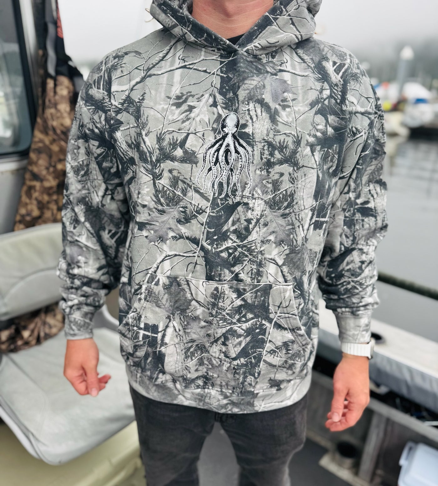 Octopus Black & White Camo Hoodie